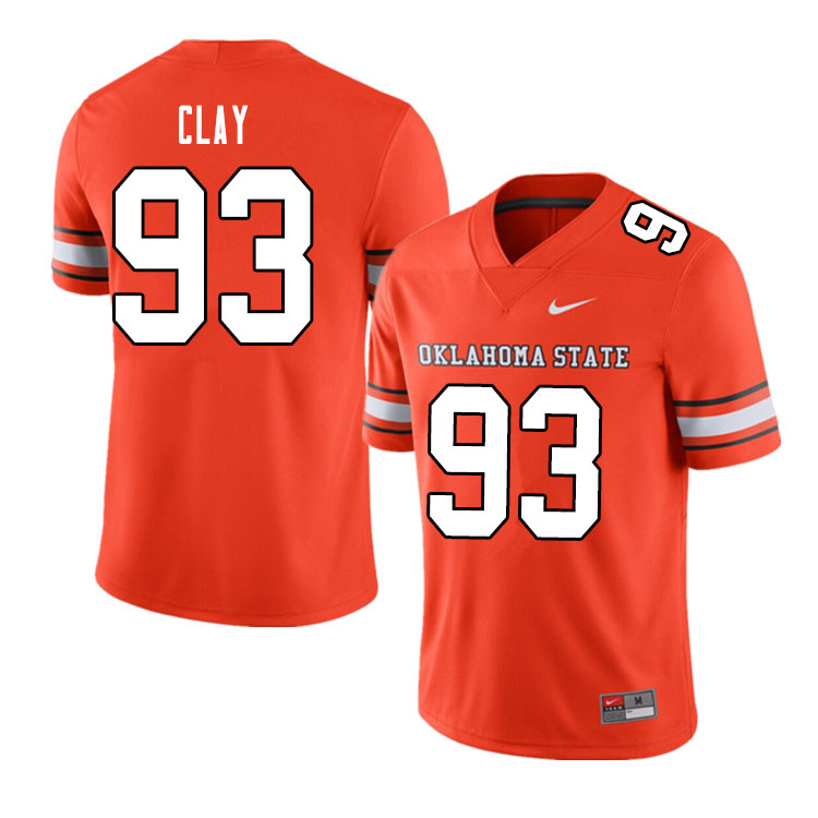 Men #93 Collin Clay Oklahoma State Cowboys College Football Jerseys Sale-Alternate Orange - Click Image to Close